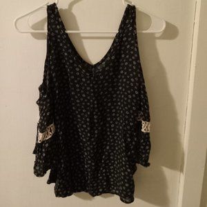 Black and white floral top